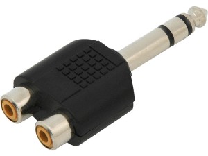 Przejście Wtyk Jack 6,3 stereo-2xGniazdo RCA