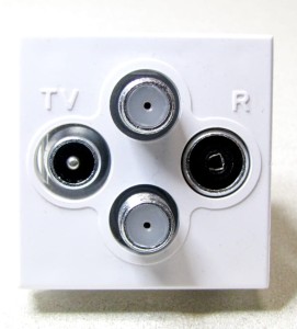 Moduł Gniazdo RTV-2xSAT końcowe 45x45  