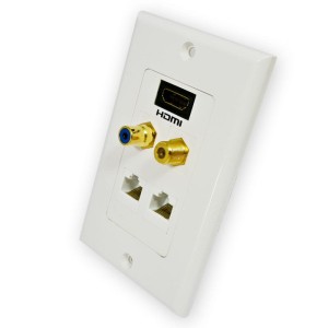 Gniazdo naścienne HDMI, RCA, F, 2xRJ45