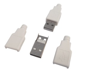 WTYK USB TYPU A NA KABEL biały 1szt.