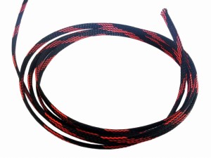 OPLOT POLIESTROWY 6MM/12MM CZARNO-CZERWONY 1m.