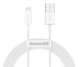 KABEL SUPERIOR USB - LIGHTNING 2,4A BASEUS BIAŁY 2m.
