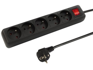 Przedłużacz PR-570WSP 5Gu 2m. 3x1,5 czarny