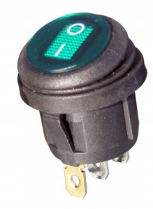 Przełącznik herm. KCD1 ~230V zielony okrągły