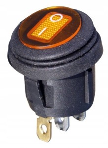 Przełącznik herm. KCD1 ~230V żółty okrągły