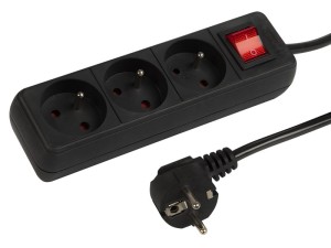 Przedłużacz sieciowy PR-370WSP 3Gu 3m czarny 3x1,5mm