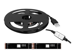 SZNUR DIODOWY USB 5050 40DIÓD RGB CZARNE PODŁOŻE 10MMX20CM ZE STEROWNIKIEM MINI