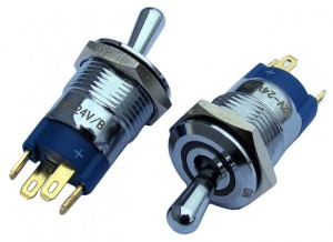 Przełącznik ASW08D metalowy ON-OFF 19mm (16mm), podświetlany ring biały