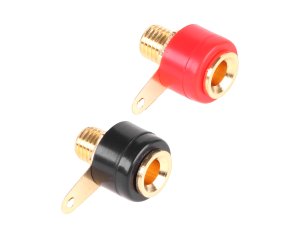 Gniazdo bananowe montażowe złocone plastikowe (czarne/czerwone) Cabletech 2szt.