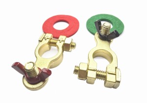 Klemy do akumulatora motylkowe komplet dodatnia i ujemna