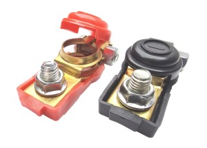 Klemy do akumulatora z osłoną gumową komplet dodatnia + ujemna