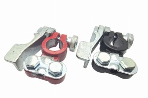 Klemy do akumulatora zaciskane komplet dodatnia + ujemna