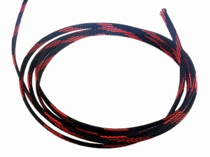 Oplot poliestrowy 4mm/8mm czarno-czerwony typ4 1m.