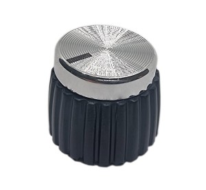 Gałka pot czarna śred 20mm GPCS20 srebrna