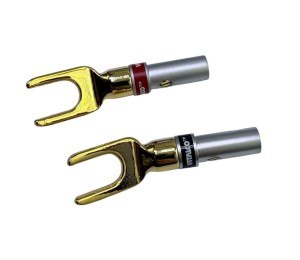 Wtyk pod gniazdo banan LA950 Vitalco chromowany na przewód 4mm skręcany 2szt.