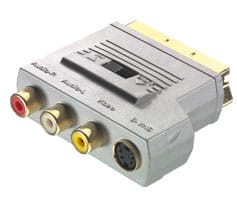 Adapter Euro (SCART)-3 RCA+SVHS (przełącznik)