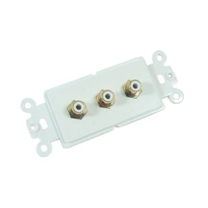 Moduł gniazda, biały 3x RCA