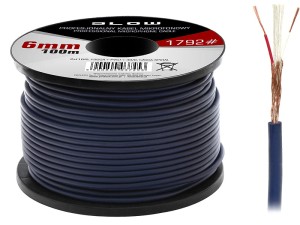 Przewód mikrofonowy 2 żyły 6mm baweł.niebieski 