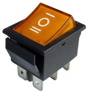 Przełącznik klawiszowy IRS-203AC ~230V żółty