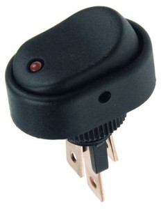 Przełącznik klawiszowy ASW-20D czerwona led 12V