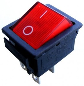 Przełącznik klawiszowy MK-521AC ~230V czerwony