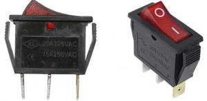 Przełącznik klawiszowy MK-111AC ~230V czerwony