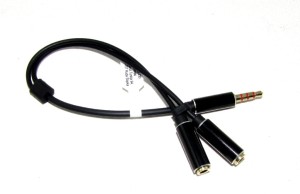 Adapter wtyk 3,5 4-pol-(gniazdo 3,5 stereo+gniazdo 3,5 mono) slim przewód JR643 Vitalco
