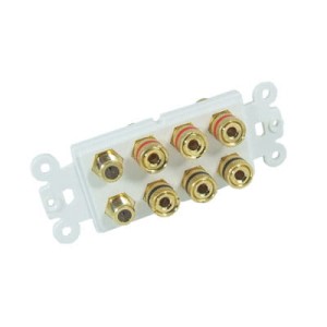 Moduł gniazda, biały 6x BANAN + 2x F