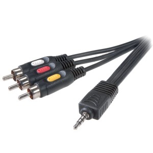 Kabel 3RCA-Jack 3,5 mm 4 pin 2 m.