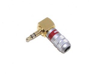 Wtyk 3,5 stereo złoty kątowy chromowany JW500 Vitalco