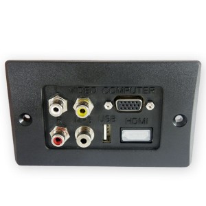 Panel multimedialny VGA, HDMI, 3xRCA, Jack 3,5mm ST, USB Czarne
