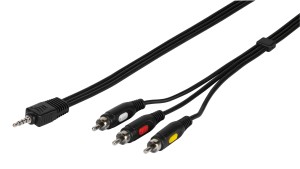 Kabel Jack 3,5mm 4-polowy - 3xRCA 2m 