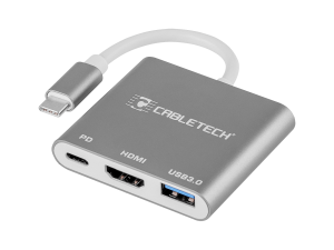 Adapter Cabletech wtyk Typu C - gniazda USB 3.0 HDMI 2.0 Typu C