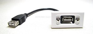 Moduł USB 2.0 22,5x45 Łącznik na kablu 20cm. 