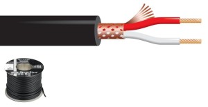 Przewód mikrofonowy 2 żyły + ekran MLC-112/SW 1m.
