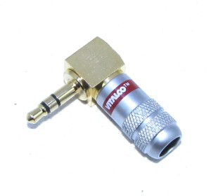 Wtyk jack 3,5 stereo złoty kątowy chrom. JW500 Vitalco