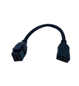 Moduł HDMI keystone czarny kabel 15cm  