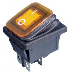 Przełącznik hermetyczny KCD2 ~230V żółty