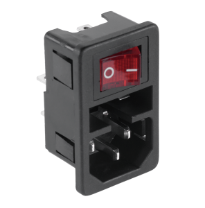 Wtyk AC 3PIN komputerowy +włącznik + bezpiecznik