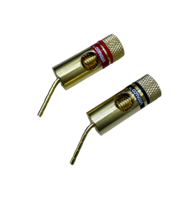 Zakończenie kabla głośnikowego, metal złote kątowe Vitalco GZ34