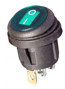 Przełącznik hermetyczny KCD1 ~230V zielony okrągły   