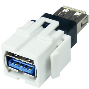 Gniazdo Keystone USB 3.0 A-A  białe