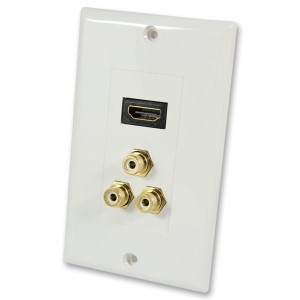 Gniazdo naścienne HDMI, 3xRCA