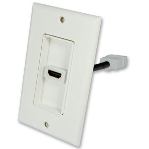 Gniazdo naścienne 1xHDMI białe - przewód