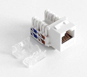 Moduł keystone RJ45 Cat. 6, nieekranowane, LSA+, białe, Telegärtner 
