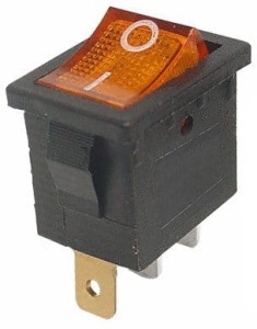 Przełącznik klawiszowy IRS-701AC ~230V żółty