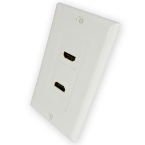 Gniazdo naścienne 2xHDMI białe