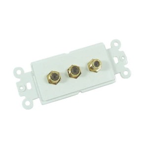Moduł gniazda, biały 3x "F"