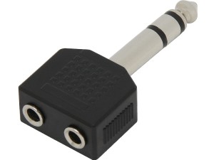 Przejście Wtyk Jack 6,3 stereo-2xGniazdo Jack 3,5 stereo